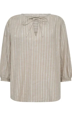 Best Bluse - Lalux - Sand Melange w. Off-White Bluser