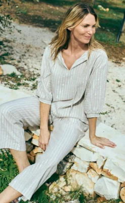 Best Bluse - Lalux - Sand Melange w. Off-White Bluser