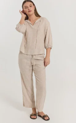 Best Bluse - Lalux - Sand Melange w. Off-White Bluser