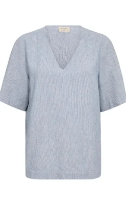 New Bluse - Lava - Off White w. Nebulas Blue Bluser