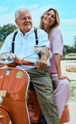 Outlet Bukser - Lava  - Off White w. Fuchsia Pink Bukser & Jeans