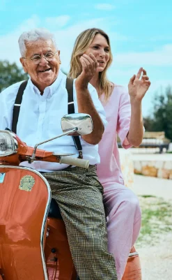 Outlet Bukser - Lava  - Off White w. Fuchsia Pink Bukser & Jeans