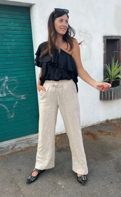 New Bukser - Lava  - Sand Melange Bukser & Jeans