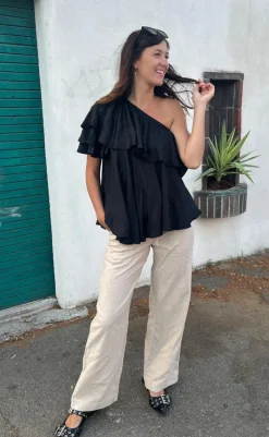 New Bukser - Lava  - Sand Melange Bukser & Jeans