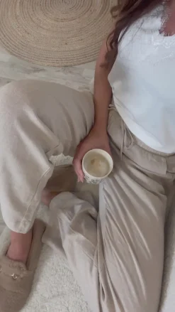 New Bukser - Lava  - Sand Melange Bukser & Jeans