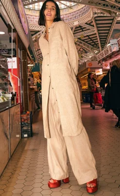 New Bukser - Lava  - Sand Melange Bukser & Jeans