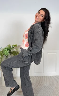 Sale Bukser - Lisea - Vintage Grey Denim Bukser & Jeans