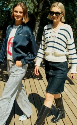 Online Bukser - Mella - Star Off-white w. Navy Blazer Bukser & Jeans|Blazere & Indejakker