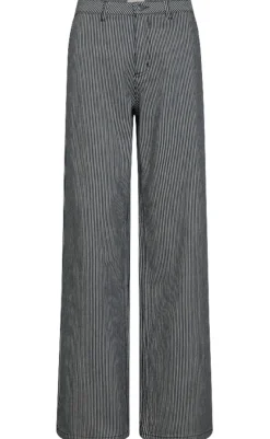 Outlet Bukser - Melly - Off-white w. Navy Blazer Bukser & Jeans|Blazere & Indejakker