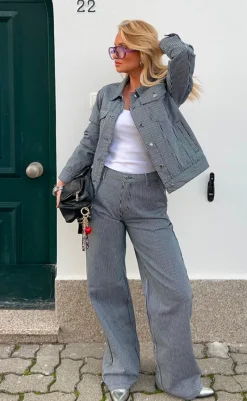 Outlet Bukser - Melly - Off-white w. Navy Blazer Bukser & Jeans|Blazere & Indejakker