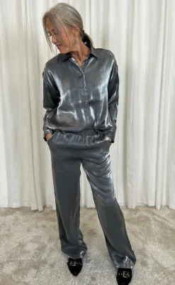 Clearance Bukser - Naron - Gray Pinstripe Bukser & Jeans