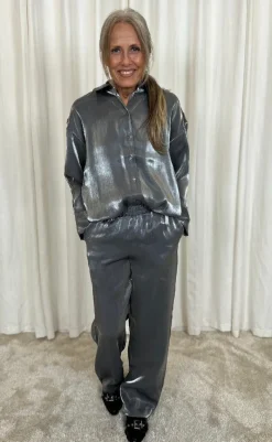 Clearance Bukser - Naron - Gray Pinstripe Bukser & Jeans