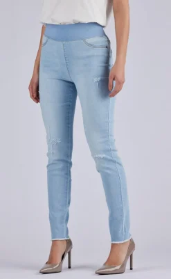 Outlet Bukser - Shantal Ankle Broken - Bleached Blue Denim Bukser & Jeans