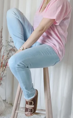 Outlet Bukser - Shantal Ankle Broken - Bleached Blue Denim Bukser & Jeans