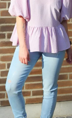 Outlet Bukser - Shantal Ankle Broken - Bleached Blue Denim Bukser & Jeans