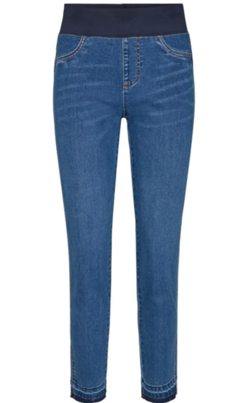 Outlet Bukser - Shantal Ankle Raw - Medium Blue Denim Bukser & Jeans
