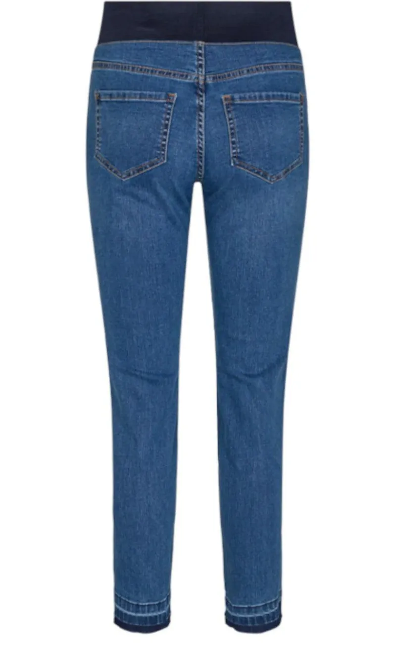 Outlet Bukser - Shantal Ankle Raw - Medium Blue Denim Bukser & Jeans