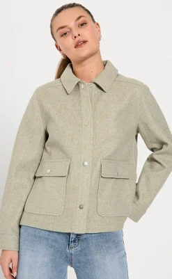 Outlet Jakke - Yanna - Deep Lichen Green Mel. Jakker & Frakker|Alt Overtøj