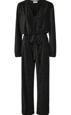 Outlet Jumpsuit - Glitto - Black W. Silver Buksedragter