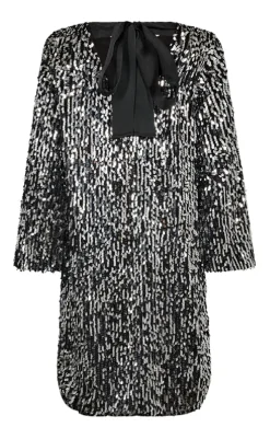 Clearance Kjole - Eve  - Silver w. Black Kjoler