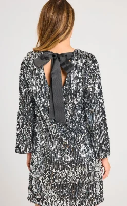 Clearance Kjole - Eve  - Silver w. Black Kjoler