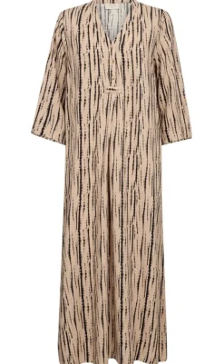 Online Kjole - Larin - Sand Melange w. Black Kjoler