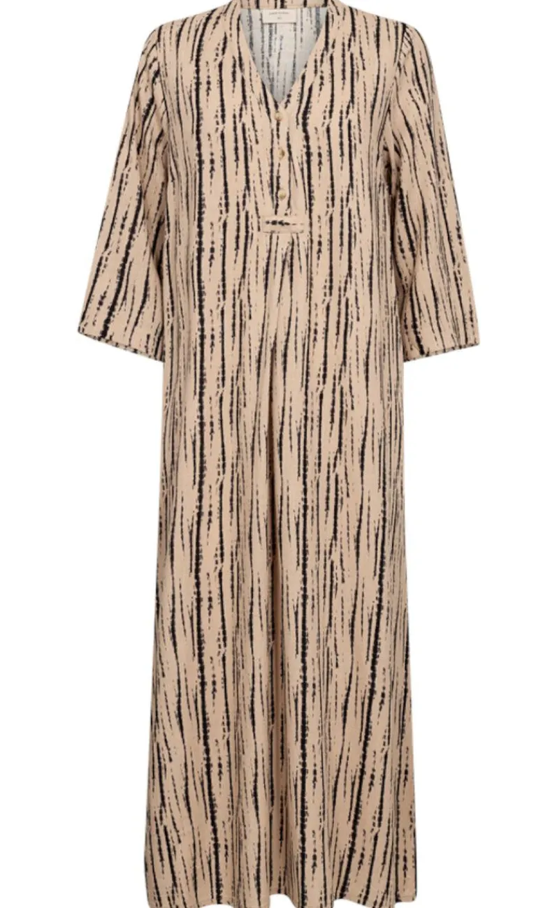 Online Kjole - Larin - Sand Melange w. Black Kjoler