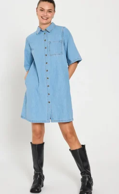 Kjole - Lisea - Light Blue Denim Kjoler