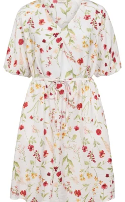 Discount Kjole - Mele - Brilliant White w. Hot Coral Kjoler