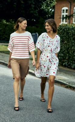 Discount Kjole - Mele - Brilliant White w. Hot Coral Kjoler