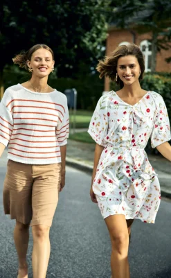 Discount Kjole - Mele - Brilliant White w. Hot Coral Kjoler