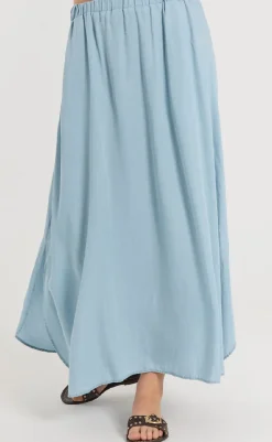 Discount Nederdel - Carly - Light Blue Denim Nederdele