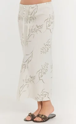 Hot Nederdel - Laluna - Brilliant White w. Deep Lichen Green Nederdele