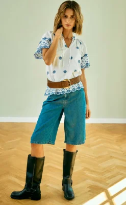 Outlet Shorts - Cinda - Medium Blue Denim Shorts