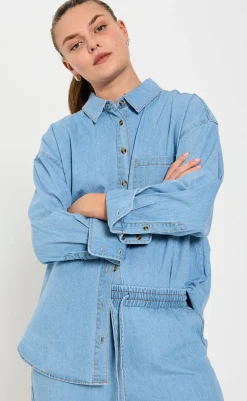 Discount Skjorte - Lisea - Light Blue Denim Skjorter