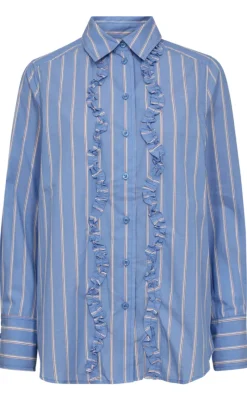 Online Skjorte - Sirana - Chambray Blue w. Star Off-white Skjorter