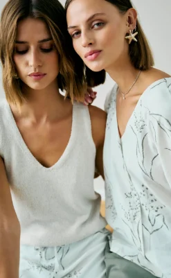 Online Top - Grscaliva - Moonbeam Melange T-shirts & Toppe