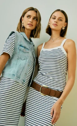 Discount Top - Zia - Brilliant White w. Navy Blazer T-shirts & Toppe|Blazere & Indejakker