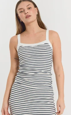 Discount Top - Zia - Brilliant White w. Navy Blazer T-shirts & Toppe|Blazere & Indejakker