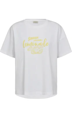New T-shirt - Fenjal - Brilliant White w. Goldfinch T-shirts & Toppe