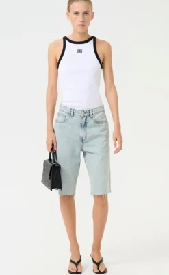 Clearance Top - Drew Contrast Logo - Bright White T-shirts & Toppe