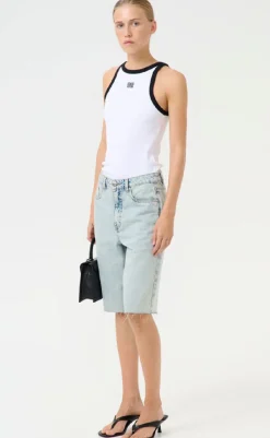 Clearance Top - Drew Contrast Logo - Bright White T-shirts & Toppe