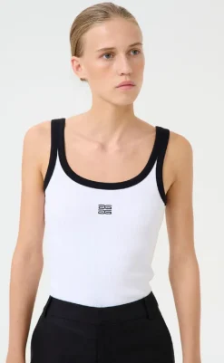 Outlet Top - Drew Contrast - Birght White T-shirts & Toppe