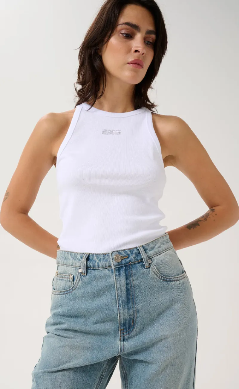 New Top - Drew Rhinestone - Bright White T-shirts & Toppe