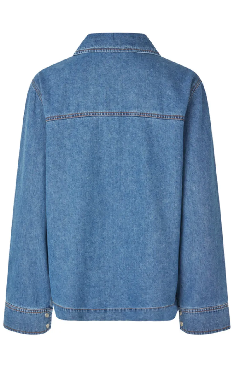 Discount Bluse - Maitana-G - Mid Vintage Blue Bluser