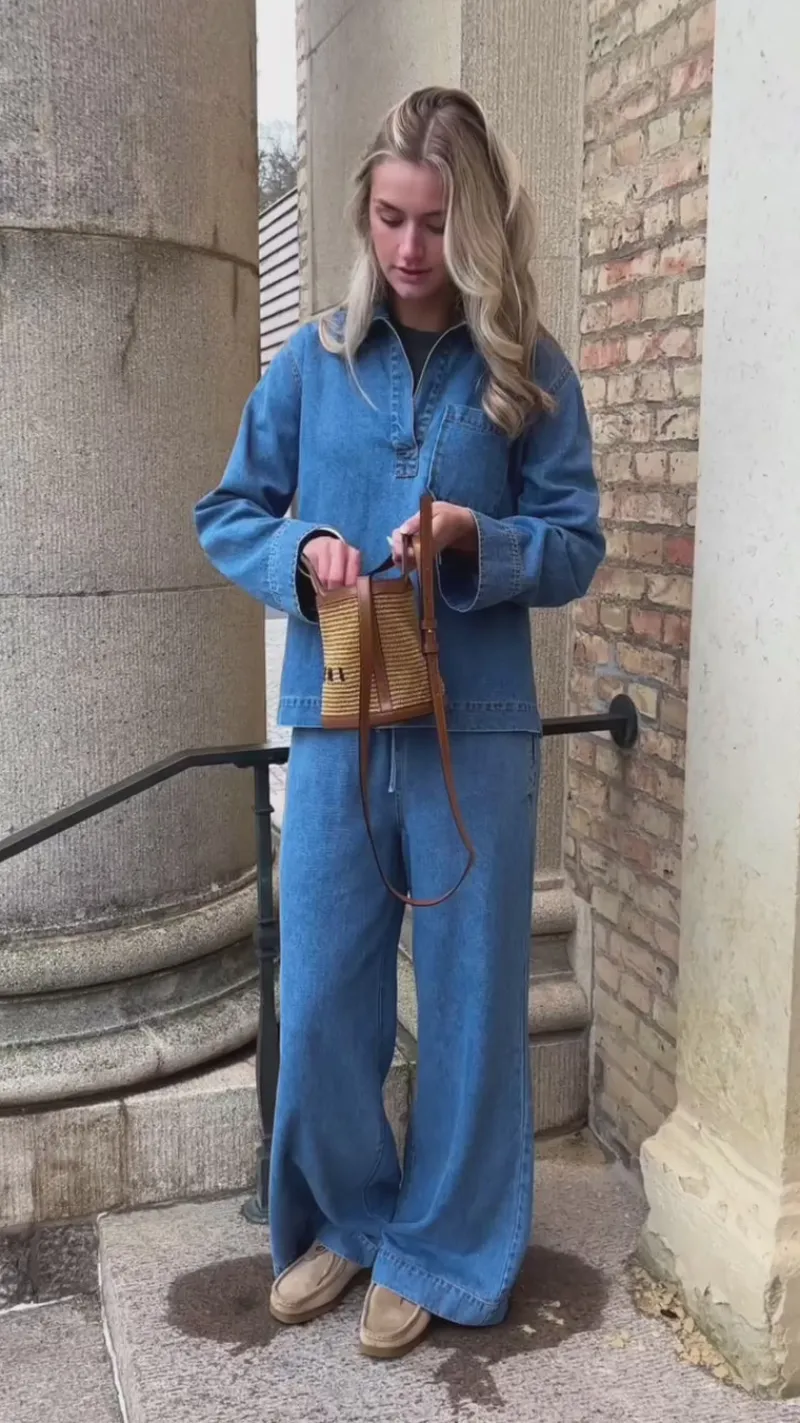 Discount Bluse - Maitana-G - Mid Vintage Blue Bluser