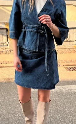 Outlet Bluse - Merie SS - Vintage Blue Wash Bluser