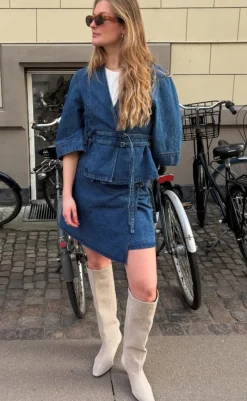 Outlet Bluse - Merie SS - Vintage Blue Wash Bluser