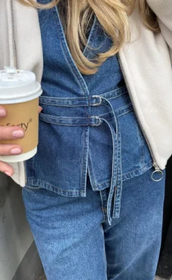 Outlet Bluse - Merie SS - Vintage Blue Wash Bluser