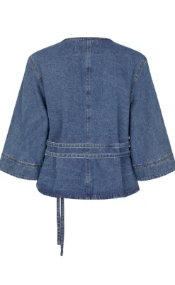 Outlet Bluse - Merie SS - Vintage Blue Wash Bluser